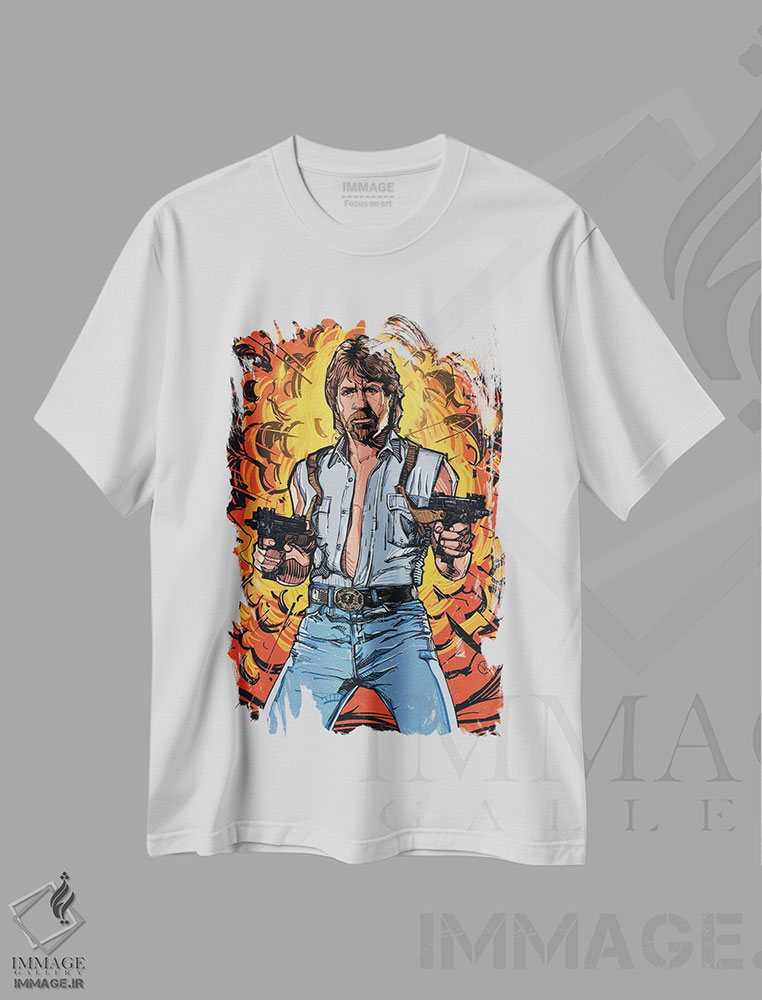 تیشرت طرح دار چاک نوریس، هنر دیجیتال اثر نیکیتا آباکوموف | immage.ir