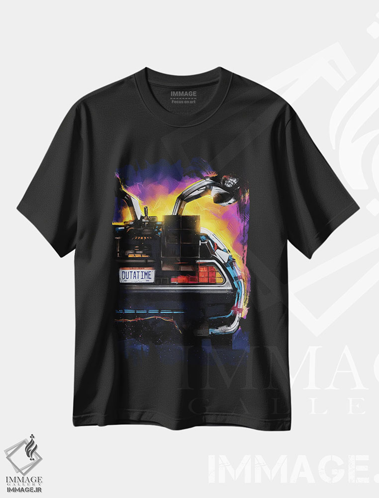 تیشرت طرح دار دلورین، هنر دیجیتال اثر نیکیتا آباکوموف | فروشگاه ایماژ