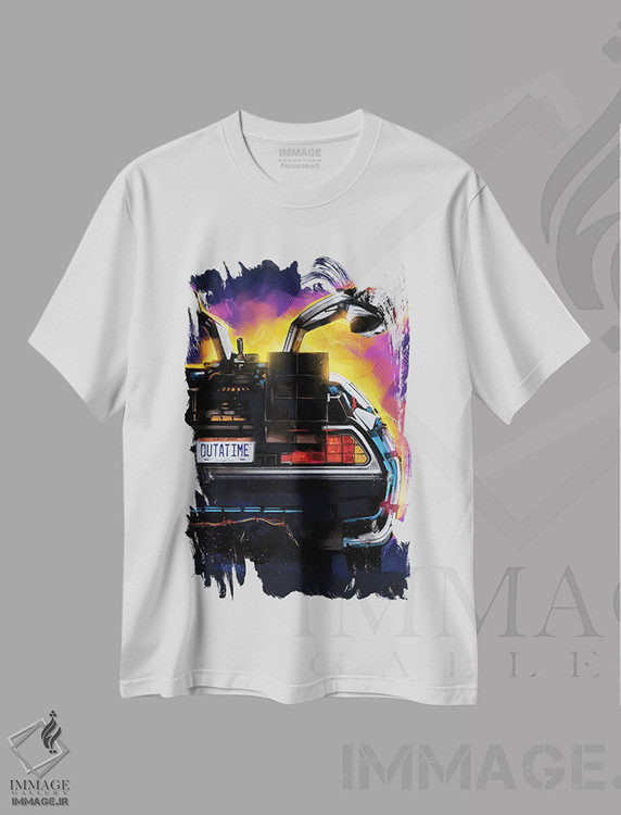 تیشرت طرح دار دلورین، هنر دیجیتال اثر نیکیتا آباکوموف | immage.ir