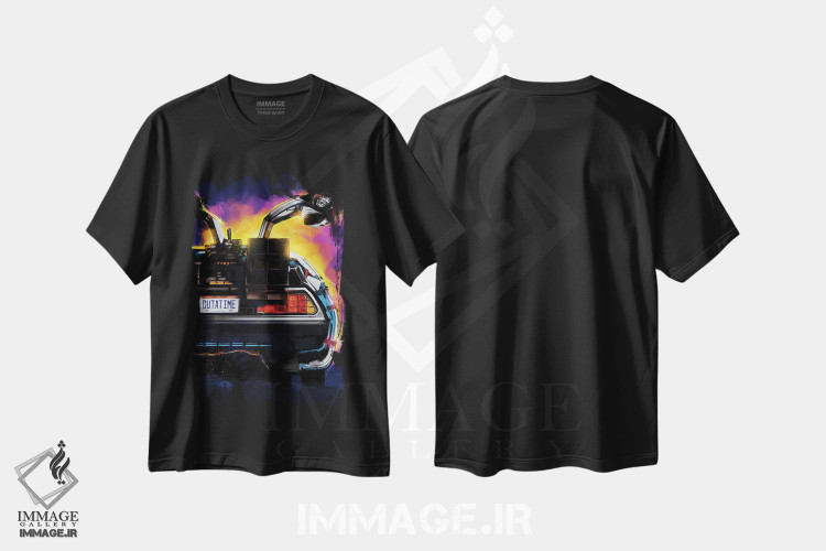 تیشرت طرح دار دلورین، هنر دیجیتال اثر نیکیتا آباکوموف | فروشگاه ایماژ