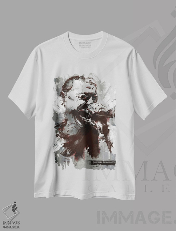 تیشرت طرح دار چستر بنینگتون I، هنر دیجیتال اثر نیکیتا آباکوموف | immage.ir