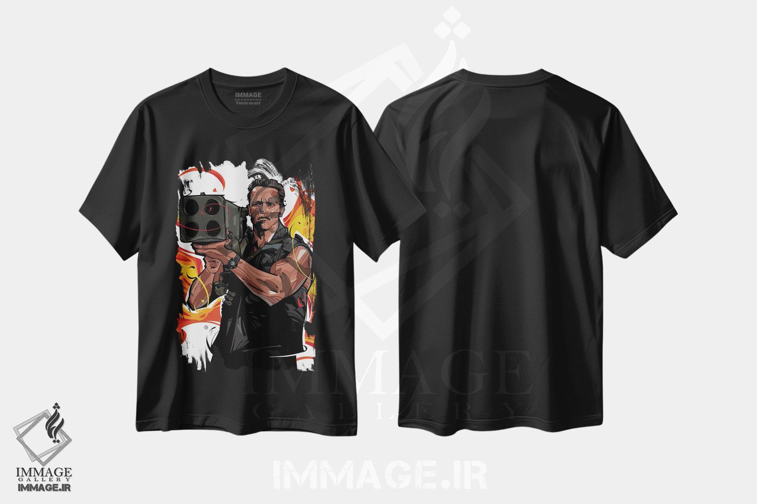 تیشرت طرح دار کماندو II، هنر دیجیتال اثر نیکیتا آباکوموف | فروشگاه ایماژ