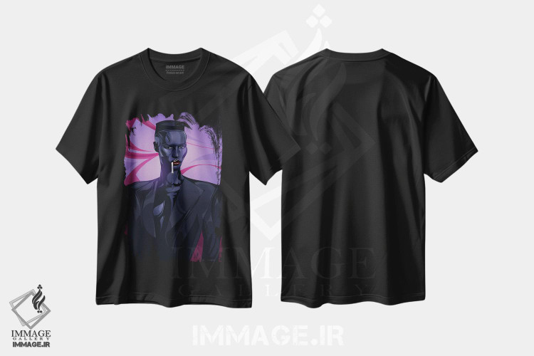 تیشرت طرح دار گریس جونز، هنر آمریکایی آفریقایی تبار اثر نیکیتا آباکوموف | فروشگاه ایماژ