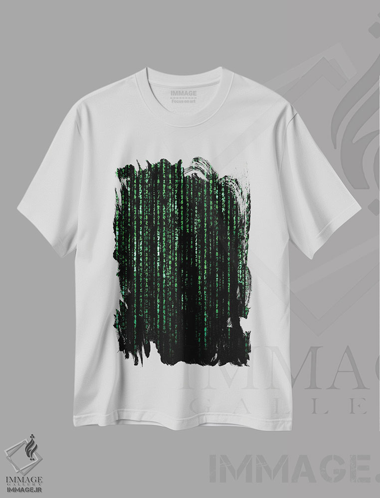 تیشرت طرح دار کد ماتریکس، دکوراسیون جایگزین اثر نیکیتا آباکوموف | immage.ir