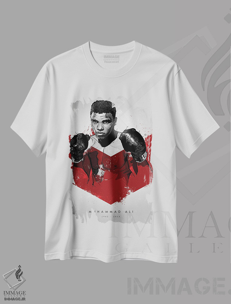 تیشرت طرح دار علی، هنر آمریکایی آفریقایی تبار اثر نیکیتا آباکوموف | immage.ir