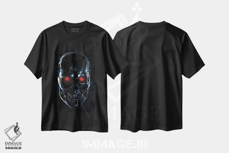 تیشرت طرح دار چهره ترمیناتور، هنر دیجیتال اثر نیکیتا آباکوموف | فروشگاه ایماژ