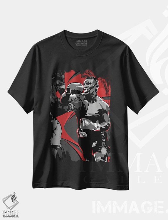 تیشرت طرح دار مایک تایسون، هنر آمریکایی آفریقایی تبار اثر نیکیتا آباکوموف | فروشگاه ایماژ