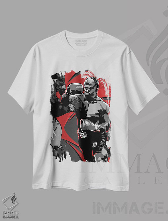 تیشرت طرح دار مایک تایسون، هنر آمریکایی آفریقایی تبار اثر نیکیتا آباکوموف | immage.ir