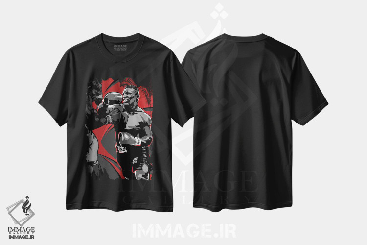 تیشرت طرح دار مایک تایسون، هنر آمریکایی آفریقایی تبار اثر نیکیتا آباکوموف | فروشگاه ایماژ
