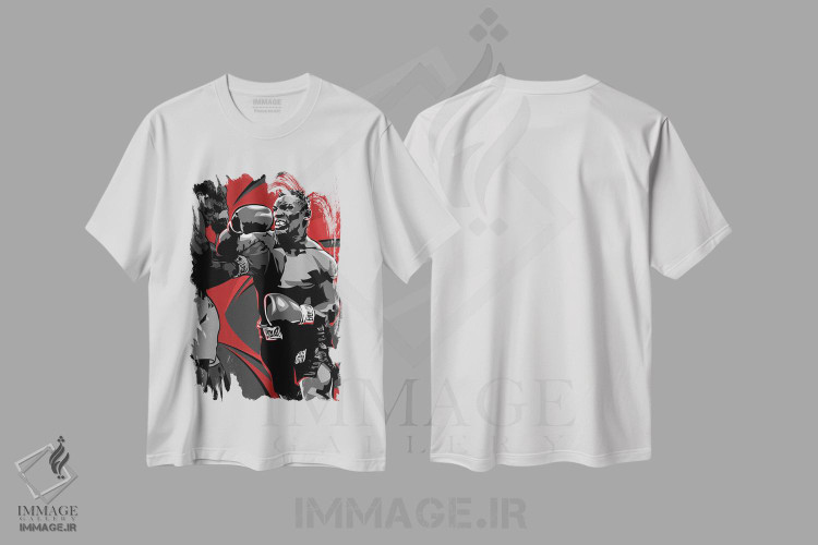 تیشرت طرح دار مایک تایسون، هنر آمریکایی آفریقایی تبار اثر نیکیتا آباکوموف | immage.ir