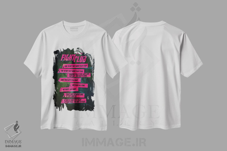 تیشرت طرح دار قوانین باشگاه مبارزه، هنر دیجیتال اثر نیکیتا آباکوموف | immage.ir