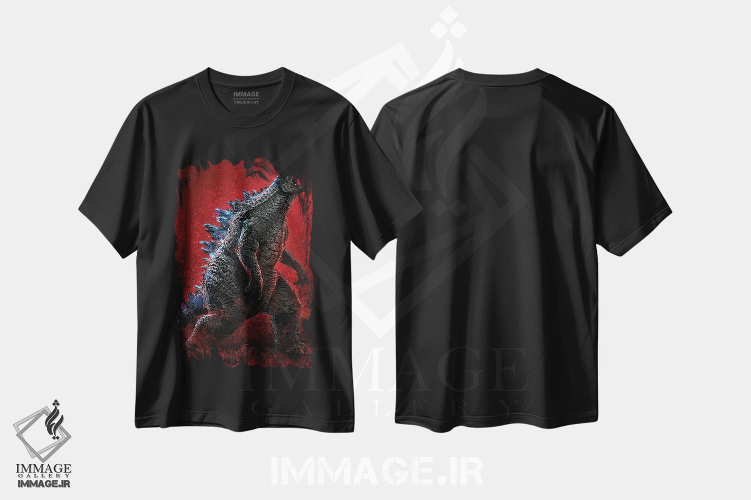 تیشرت طرح دار گودزیلا، هنر دیجیتال اثر نیکیتا آباکوموف | فروشگاه ایماژ