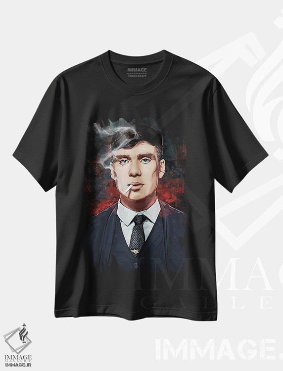 تیشرت طرح دار توماس شلبی، هنر دیجیتال اثر نیکیتا آباکوموف | فروشگاه ایماژ