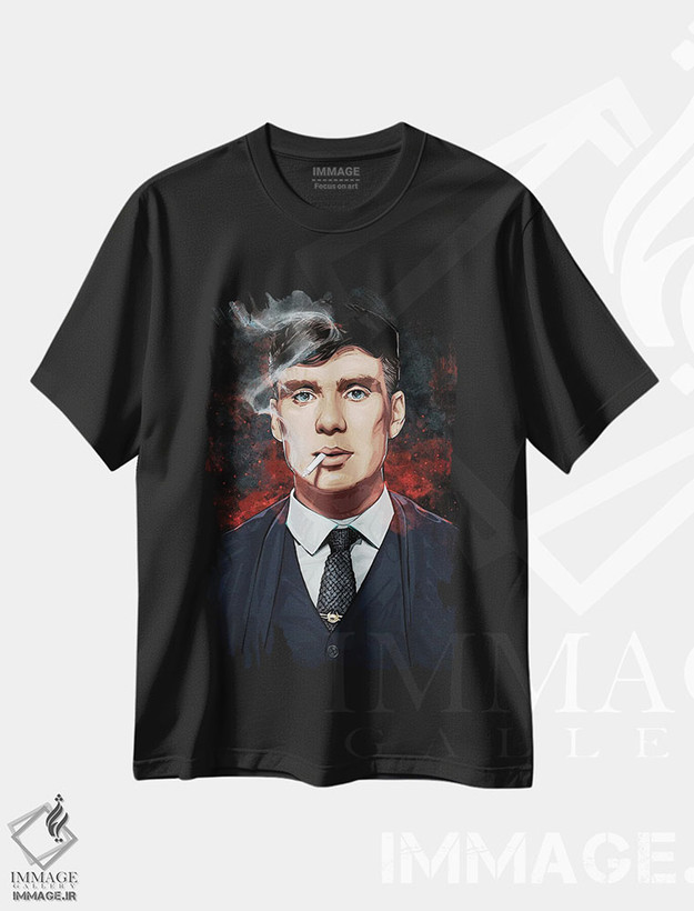 تیشرت طرح دار توماس شلبی، هنر دیجیتال اثر نیکیتا آباکوموف | فروشگاه ایماژ