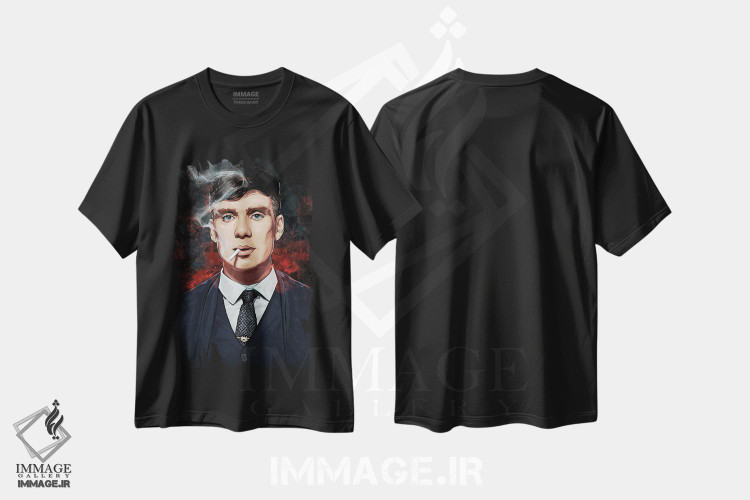 تیشرت طرح دار توماس شلبی، هنر دیجیتال اثر نیکیتا آباکوموف | فروشگاه ایماژ