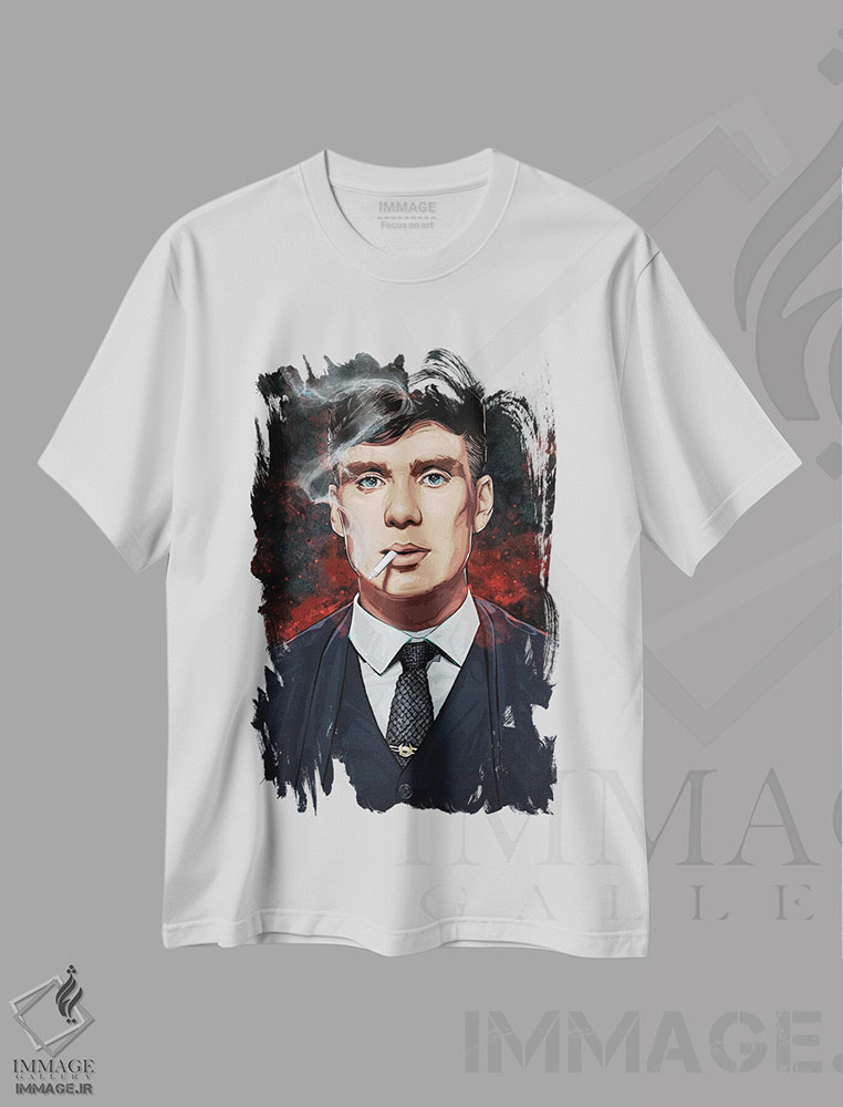 تیشرت طرح دار توماس شلبی، هنر دیجیتال اثر نیکیتا آباکوموف | immage.ir