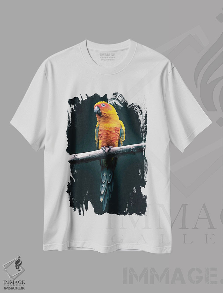 تیشرت طرح دار طوطی، مدیوم اثر نیکیتا آباکوموف | immage.ir
