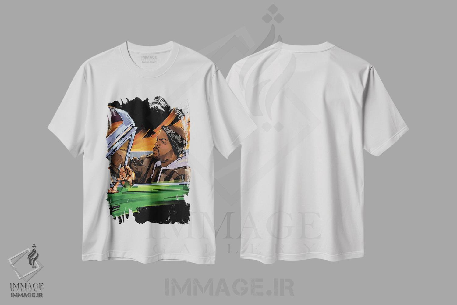 تیشرت طرح دار آیس کیوب ۳، هنر آمریکایی آفریقایی تبار اثر نیکیتا آباکوموف | immage.ir