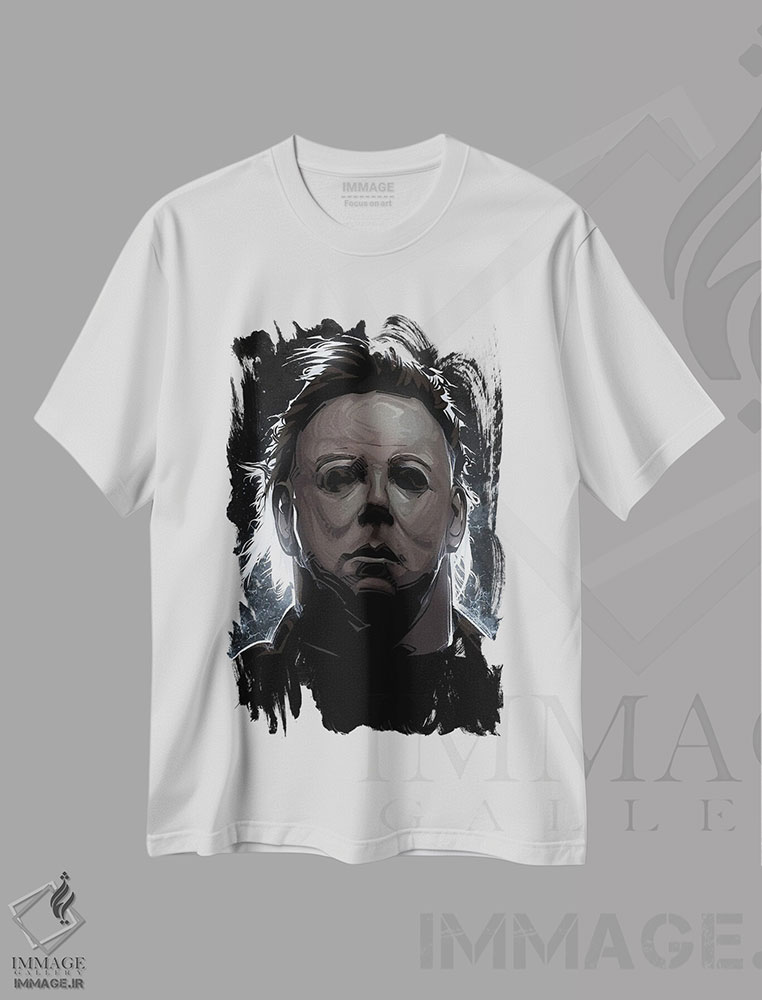 تیشرت طرح دار مایکل مایرز، هنر دیجیتال اثر نیکیتا آباکوموف | immage.ir