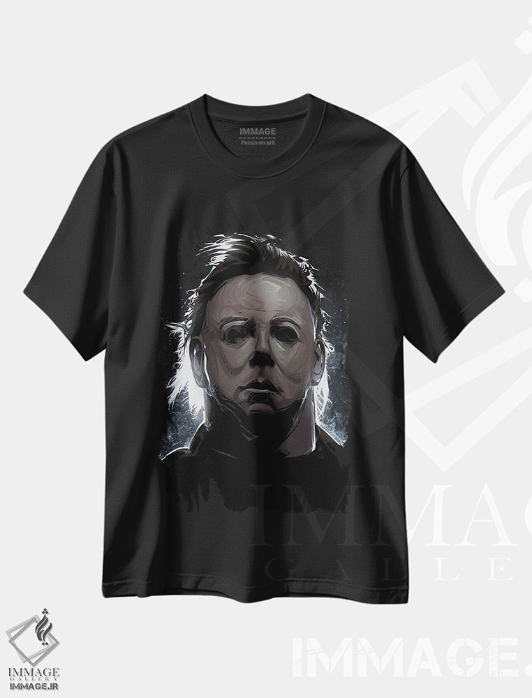 تیشرت طرح دار مایکل مایرز، هنر دیجیتال اثر نیکیتا آباکوموف | فروشگاه ایماژ