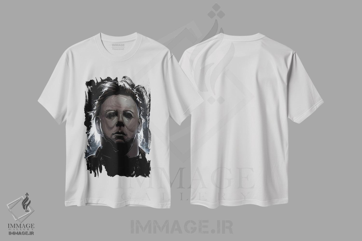 تیشرت طرح دار مایکل مایرز، هنر دیجیتال اثر نیکیتا آباکوموف | immage.ir