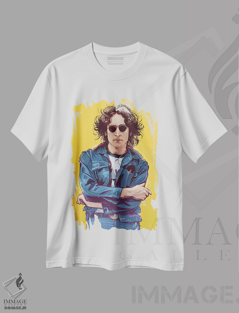 تیشرت طرح دار جان لنون، هنر دیجیتال اثر نیکیتا آباکوموف | immage.ir
