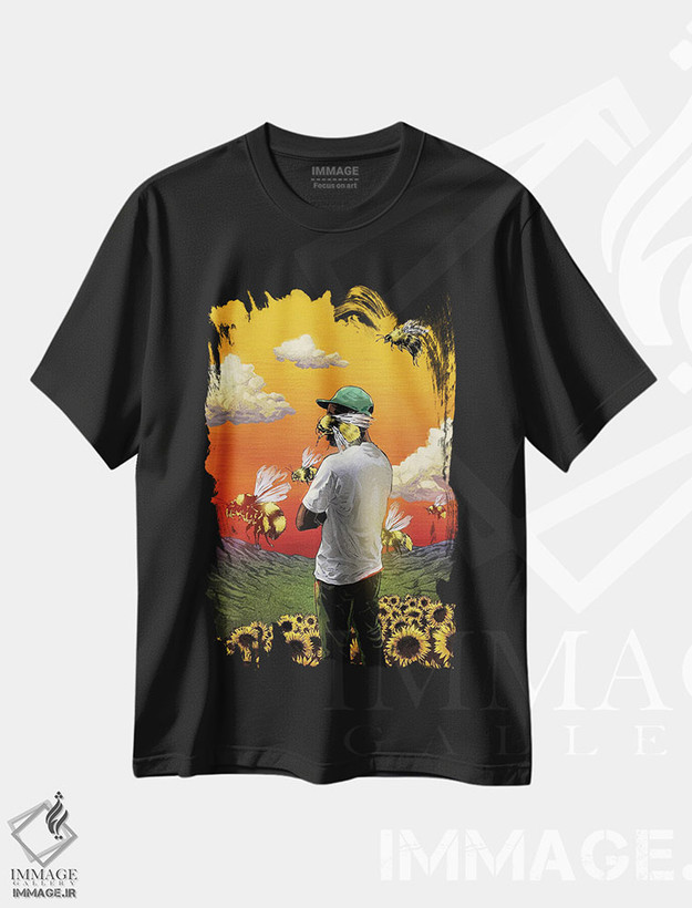 تیشرت طرح دار پسر گل، هنر دیجیتال اثر نیکیتا آباکوموف | فروشگاه ایماژ