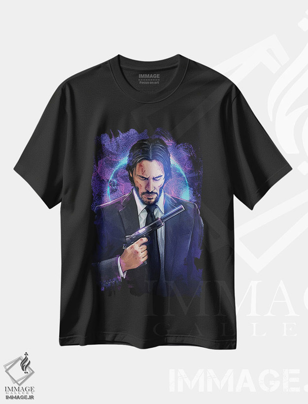 تیشرت طرح دار جان ویک پارابلوم، هنر دیجیتال اثر نیکیتا آباکوموف | فروشگاه ایماژ