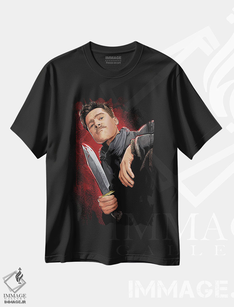 تیشرت طرح دار آلدو باسترد، هنر دیجیتال اثر نیکیتا آباکوموف | فروشگاه ایماژ