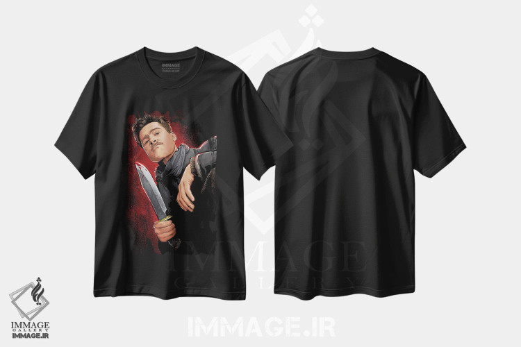 تیشرت طرح دار آلدو باسترد، هنر دیجیتال اثر نیکیتا آباکوموف | فروشگاه ایماژ