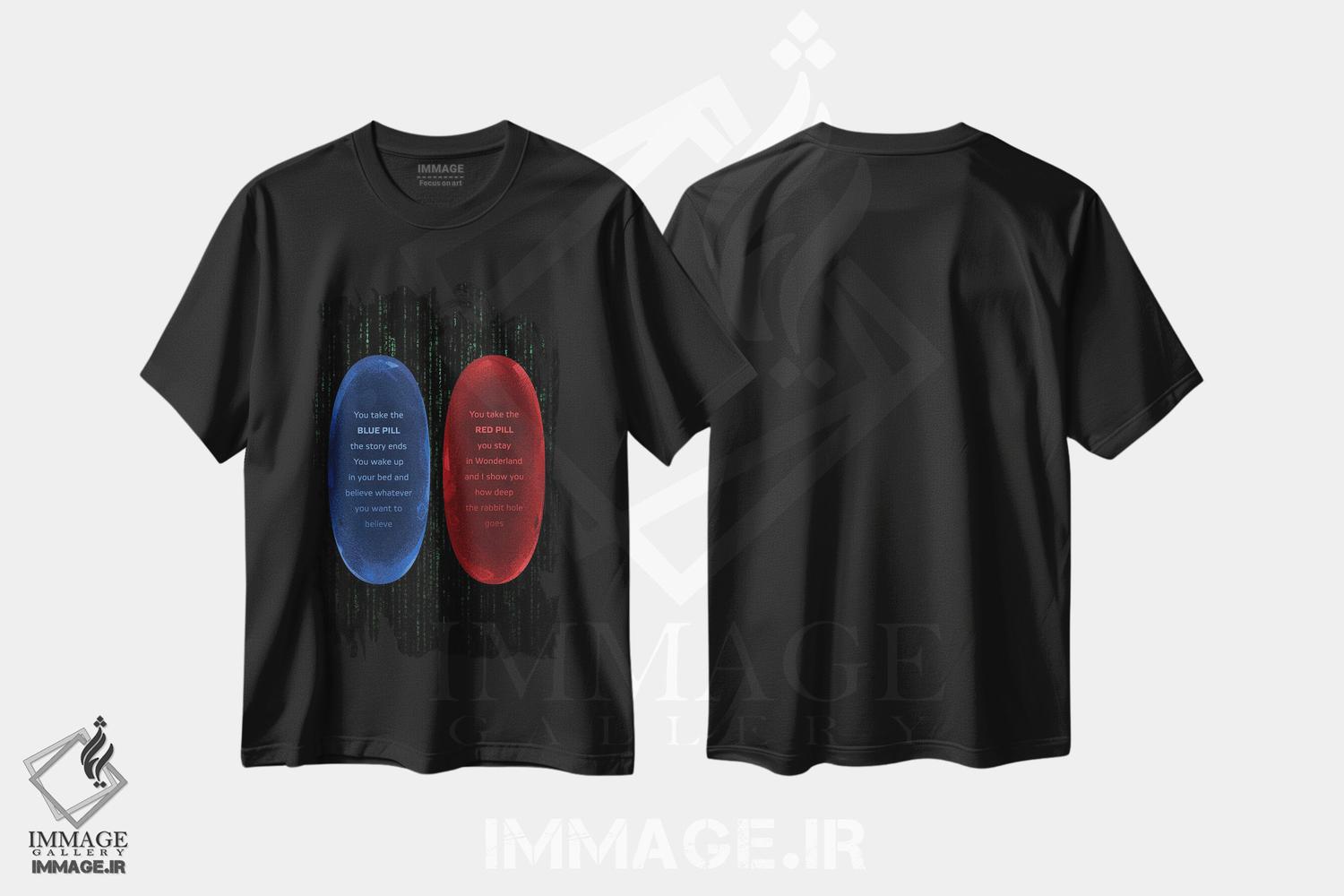 تیشرت طرح دار قرص های ماتریکس، هنر دیجیتال اثر نیکیتا آباکوموف | فروشگاه ایماژ