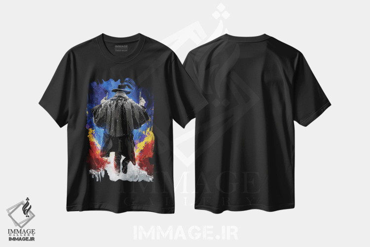 تیشرت طرح دار هشت نفرت انگیز، هنر دیجیتال اثر نیکیتا آباکوموف | فروشگاه ایماژ