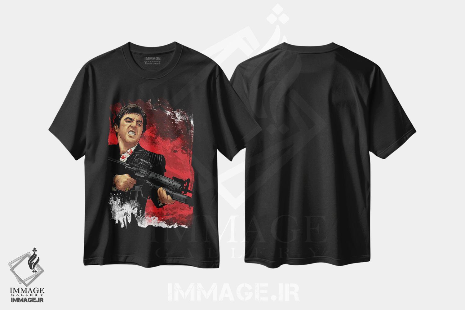 تیشرت طرح دار شلیک صورت زخمی، هنر دیجیتال اثر نیکیتا آباکوموف | فروشگاه ایماژ