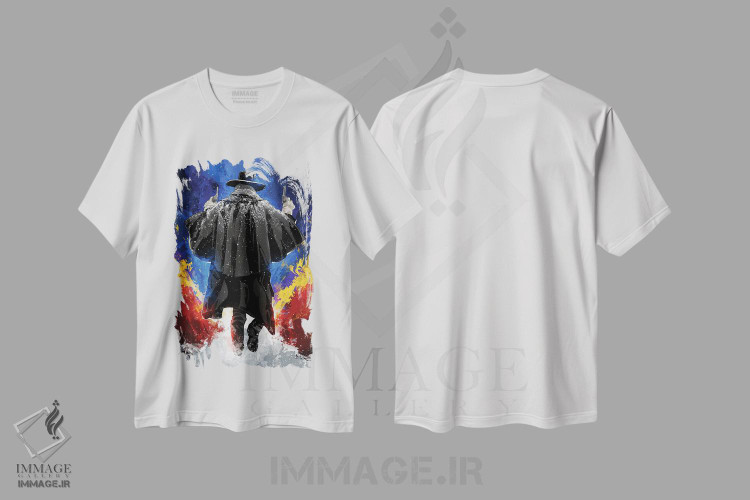تیشرت طرح دار هشت نفرت انگیز، هنر دیجیتال اثر نیکیتا آباکوموف | immage.ir