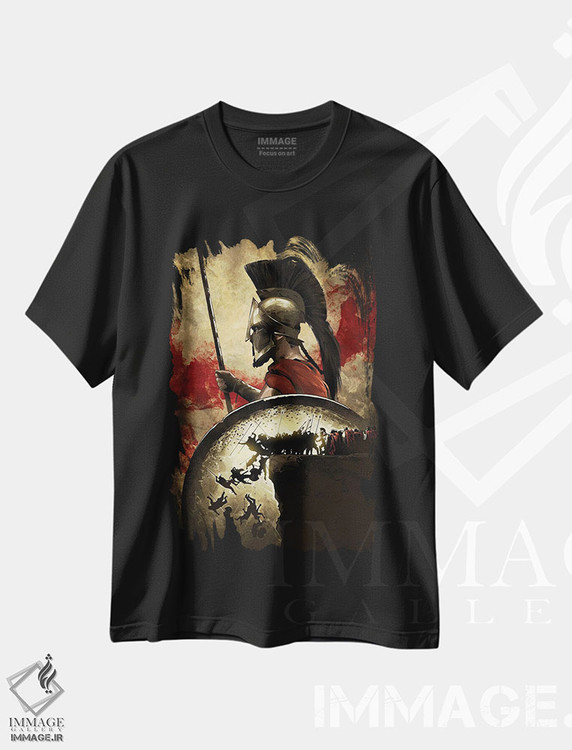 تیشرت طرح دار ۳۰۰ اسپارتا، هنر دیجیتال اثر نیکیتا آباکوموف | فروشگاه ایماژ