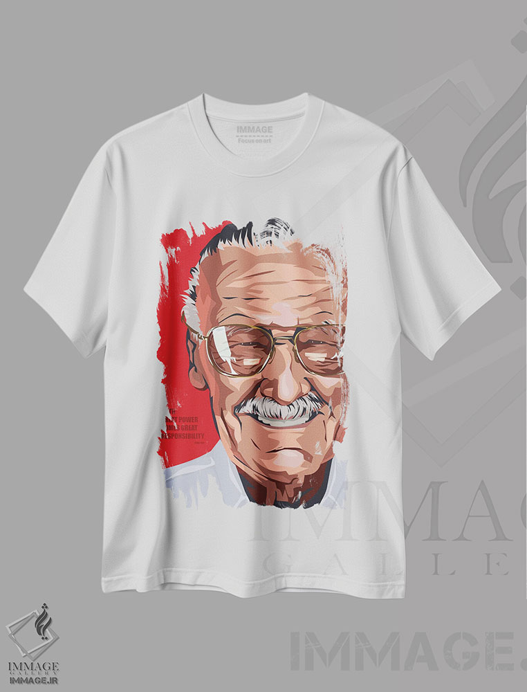 تیشرت طرح دار استان لی، هنر دیجیتال اثر نیکیتا آباکوموف | immage.ir