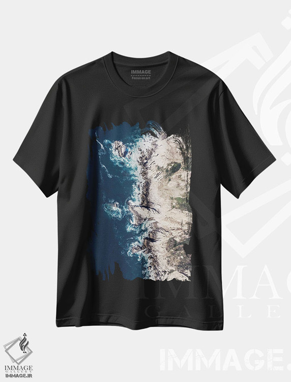 تیشرت طرح دار طبیعت LI، سواحل از نمای بالا اثر نیکیتا آباکوموف | فروشگاه ایماژ