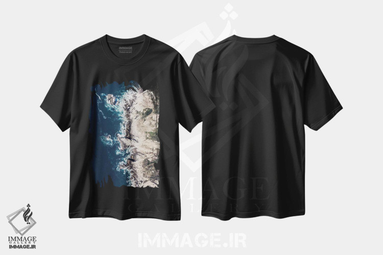 تیشرت طرح دار طبیعت LI، سواحل از نمای بالا اثر نیکیتا آباکوموف | فروشگاه ایماژ