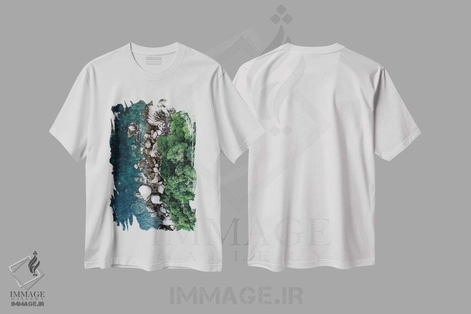 تیشرت طرح دار طبیعت LXIV، سواحل از نمای بالا اثر نیکیتا آباکوموف | immage.ir