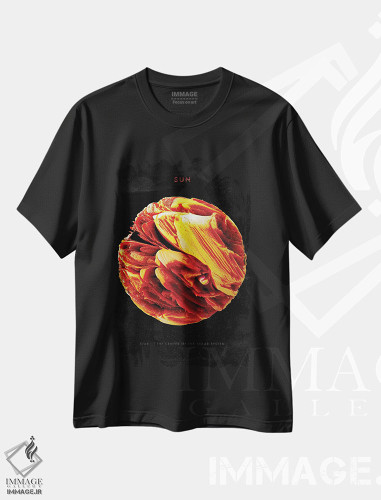 تیشرت طرح دار منظومه شمسی: خورشید، هنر دیجیتال اثر نیکیتا آباکوموف | فروشگاه ایماژ