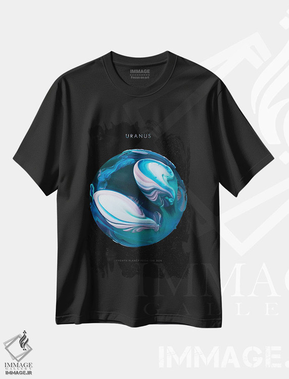 تیشرت طرح دار منظومه شمسی: اورانوس، هنر دیجیتال اثر نیکیتا آباکوموف | فروشگاه ایماژ