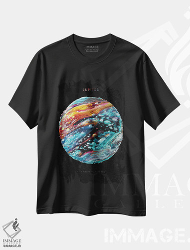 تیشرت طرح دار منظومه شمسی: مشتری، هنر دیجیتال اثر نیکیتا آباکوموف | فروشگاه ایماژ