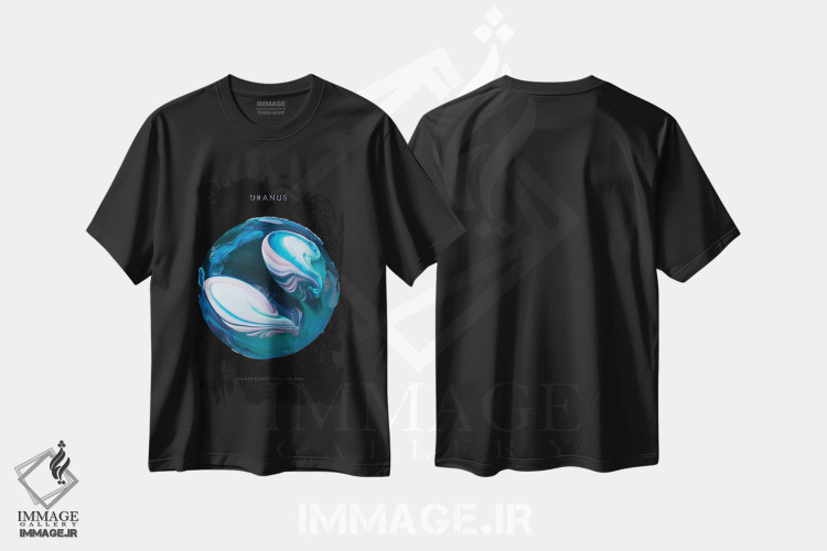 تیشرت طرح دار منظومه شمسی: اورانوس، هنر دیجیتال اثر نیکیتا آباکوموف | فروشگاه ایماژ