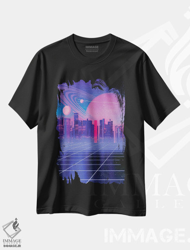 تیشرت طرح دار سینث ویو آینده گرایی رترو I، دکوراسیون جایگزین اثر نیکیتا آباکوموف | فروشگاه ایماژ