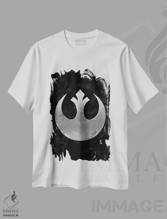 تیشرت طرح دار اتحاد شورشی ستاره، هنر دیجیتال سیاه و سفید اثر نیکیتا آباکوموف | immage.ir