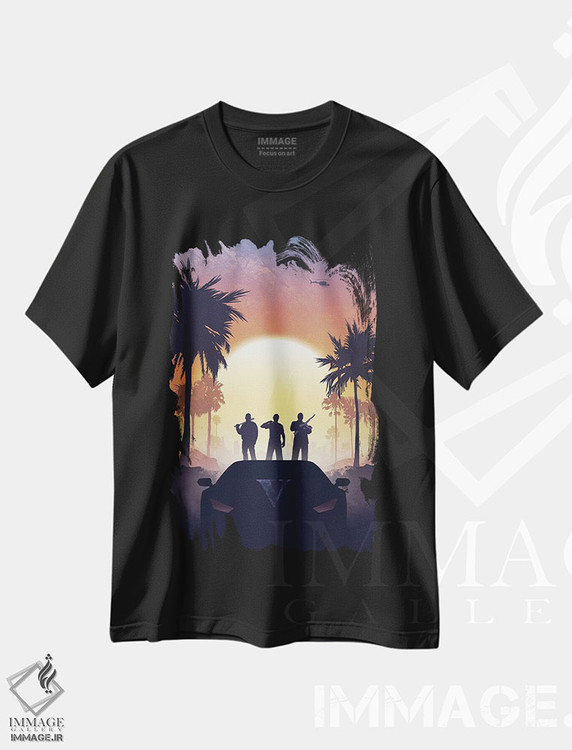 تیشرت طرح دار جی تی ای وی، هنر دیجیتال اثر نیکیتا آباکوموف | فروشگاه ایماژ