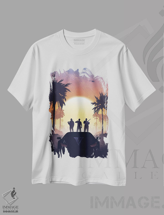 تیشرت طرح دار جی تی ای وی، هنر دیجیتال اثر نیکیتا آباکوموف | immage.ir