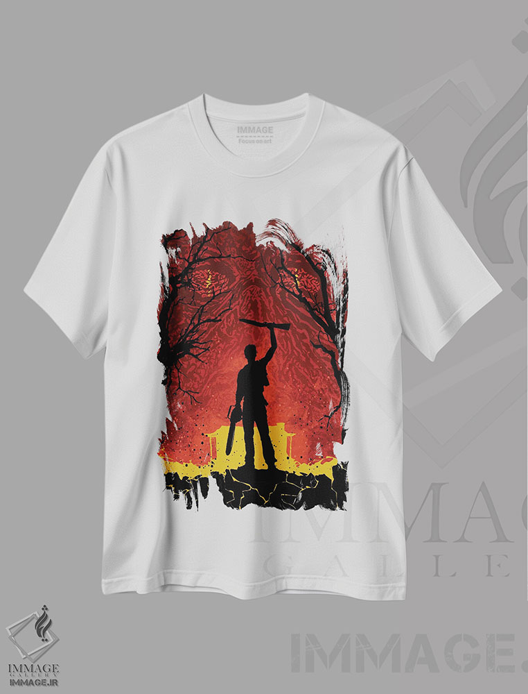 تیشرت طرح دار اش - مردگان شیطانی، هنر دیجیتال اثر نیکیتا آباکوموف | immage.ir