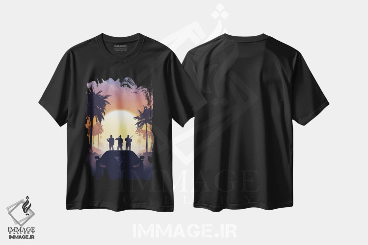 تیشرت طرح دار جی تی ای وی، هنر دیجیتال اثر نیکیتا آباکوموف | فروشگاه ایماژ