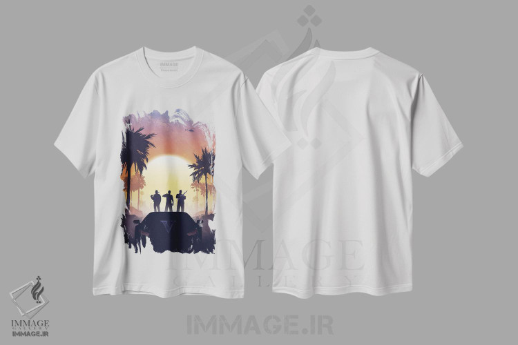 تیشرت طرح دار جی تی ای وی، هنر دیجیتال اثر نیکیتا آباکوموف | immage.ir